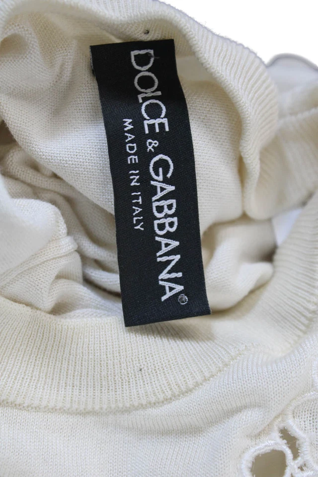 Suéter Dolce & Gabbana para mujer sin mangas blanco roto talla 40 EUR Foto 4 de 4