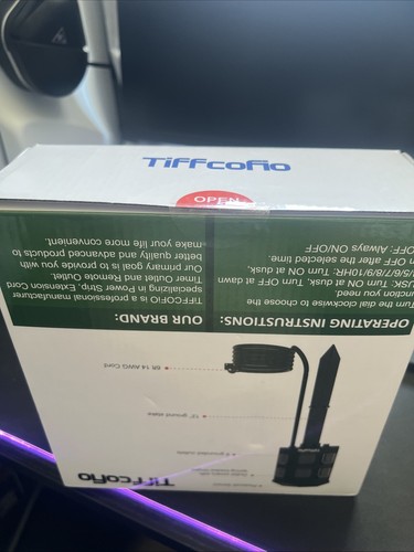 Tiffcofio Outdoor Light Sensor Power Stake Timer Waterproof 6Ft Cord 6 Outlets - Picture 4 of 4