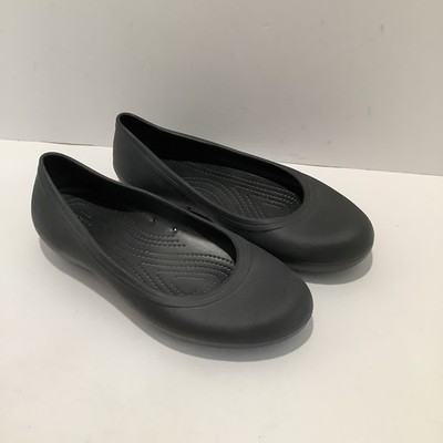 Crocs Women's Size 9M Black Slip Resistant Shoes Comfortable Work Flats, Exc