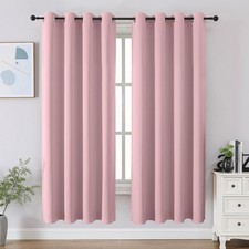 Light Pink Blackout Curtains 52X63 Pack Of 2 Thermal Soundproof Drapes