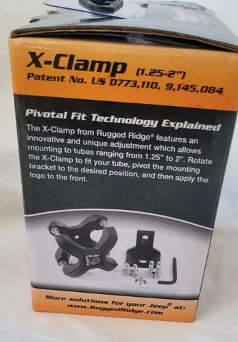 Rugged Ridge X-Clamp Jeep 1.25"-2" Black Aluminum Mount Lights Cameras Antennas - Picture 2 of 12