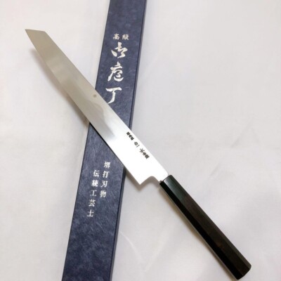 Ikeda Yoshikazu Mizuyaki Yanagiba Japanese Kitchen Knife Fuji Moon Ebony 308mm