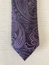 Geoffrey Beene Men's Necktie Tie Silk Purple Lavender Paisley
