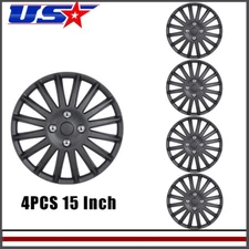 4Pcs 15''Universal Wheel Rim Cover Hubcaps Black Matte Trim Ring For Ford/Toyota