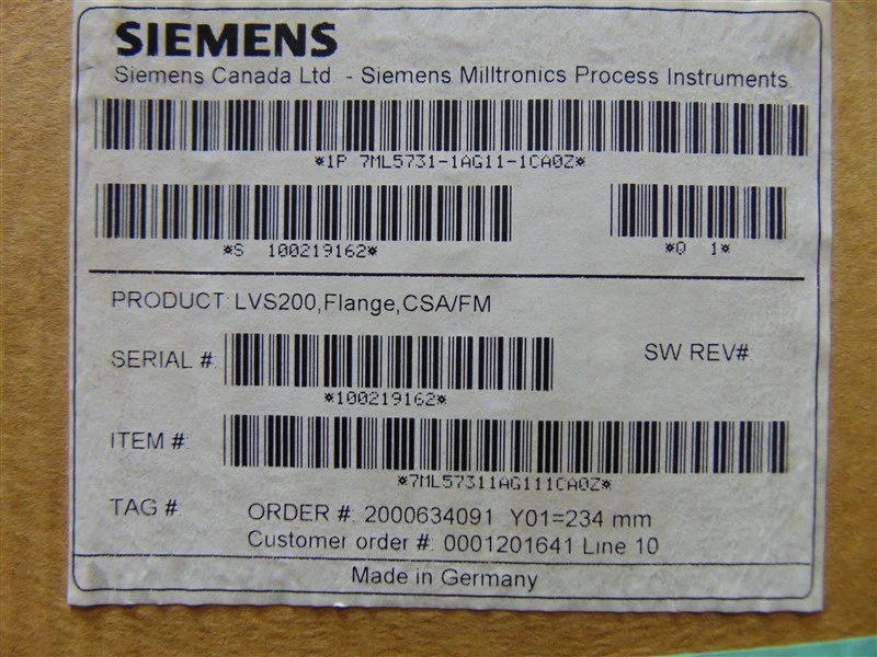 NEW Siemens 7ML5731-1AG11-1CA0Z SITRANS LVS 200 Vibrating Level Switch 235mm - Image 4 of 4