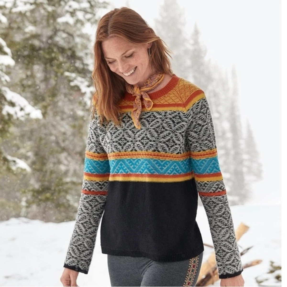 Sundance Emily Jane Pullover Crewneck Medium sweater Multicolor Fair isle |  eBay