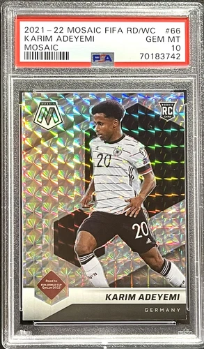 2022 Mosaic FIFA World Cup KARIM ADEYEMI Mosaic Silver Prizm Rookie PSA 10