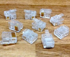 10 RJ11 RJ12 6p6c Crimp Plug Ends ADSL VDSL Cable Connector Plug Telephone 6Pin