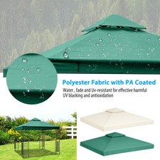 Ersatzdach Wasserdicht Doppeldach Dachplane 3x3M Pavillondach Dachabzug für Zelt