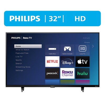 Philips 32'' Class HD (720P) Smart Roku Borderless LED TV (32PFL6452/F7) (New)
