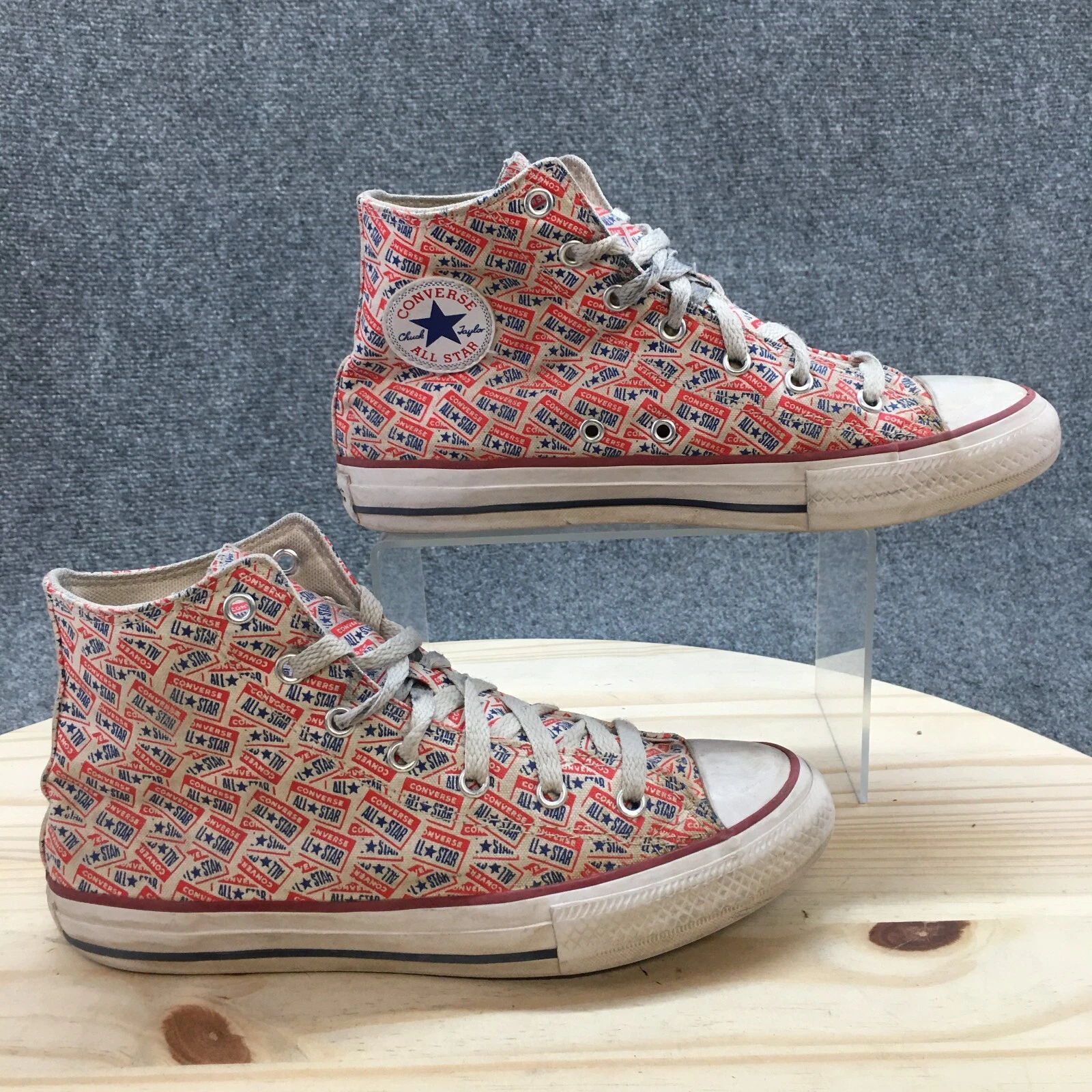 Converse Sneaker Youth 5 Bianco Rosso Targa Chuck Taylor Ciao Lacci Casual