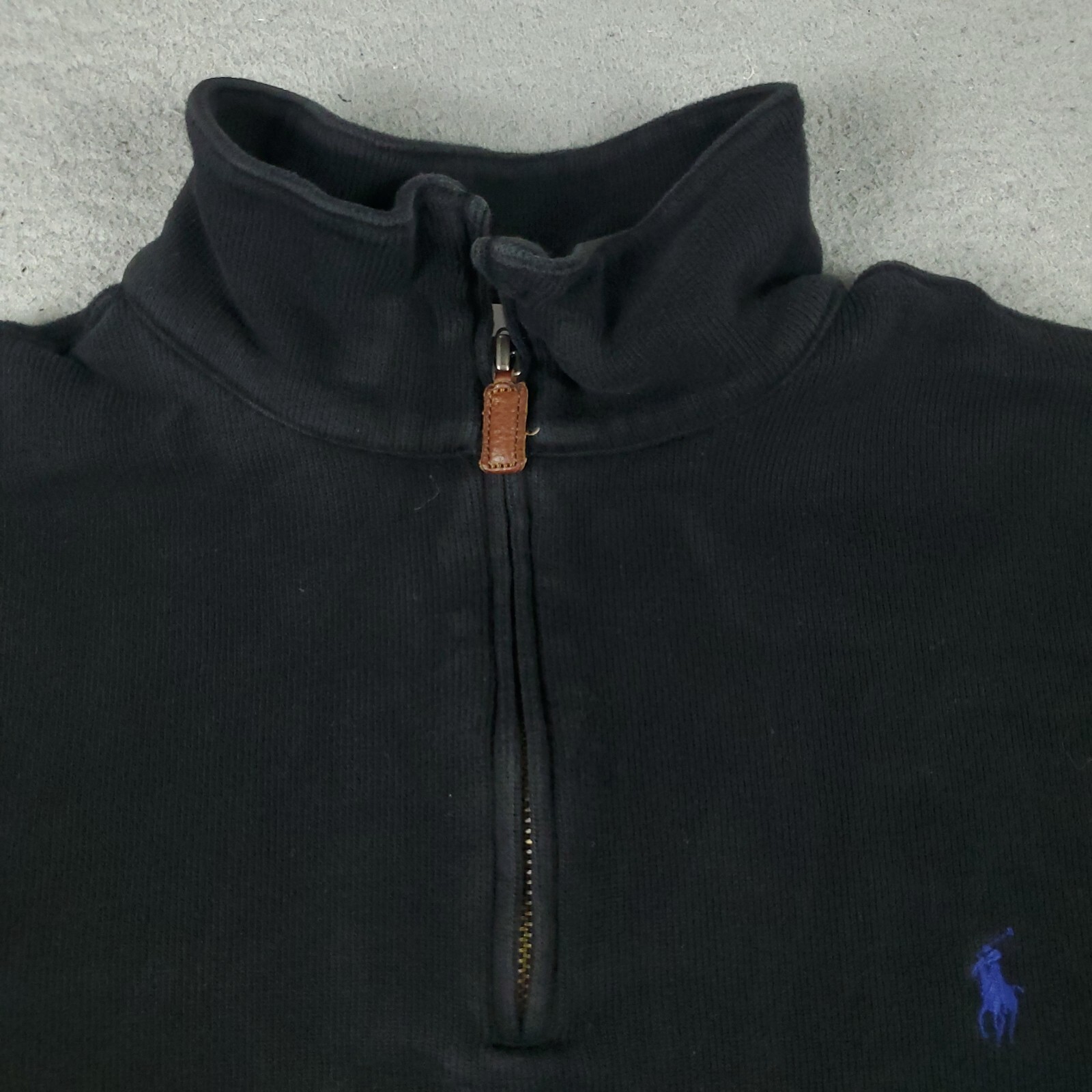 Maglione Ralph Lauren uomo XL nero pony casual 1 4 zip pullover felpa
