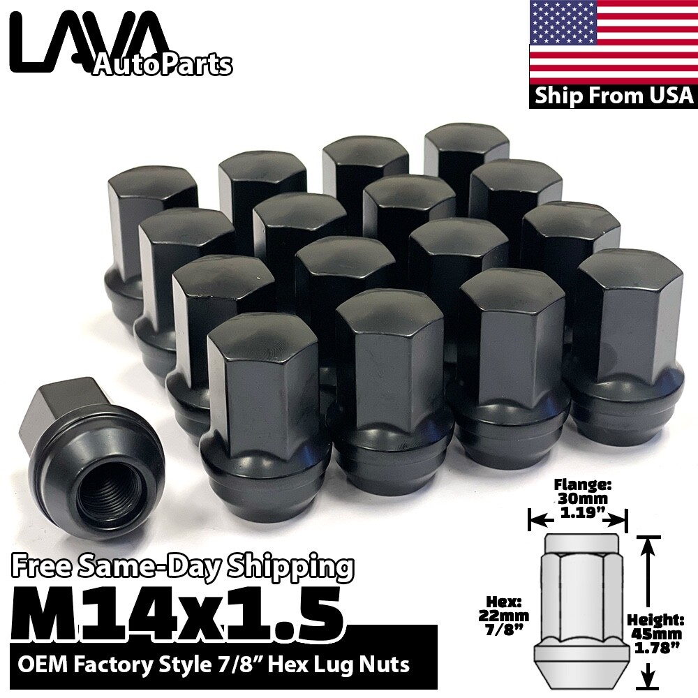 20x Black 14x1.5 XL Large Seat Lug Nut Fit Edge Mustang Explorer