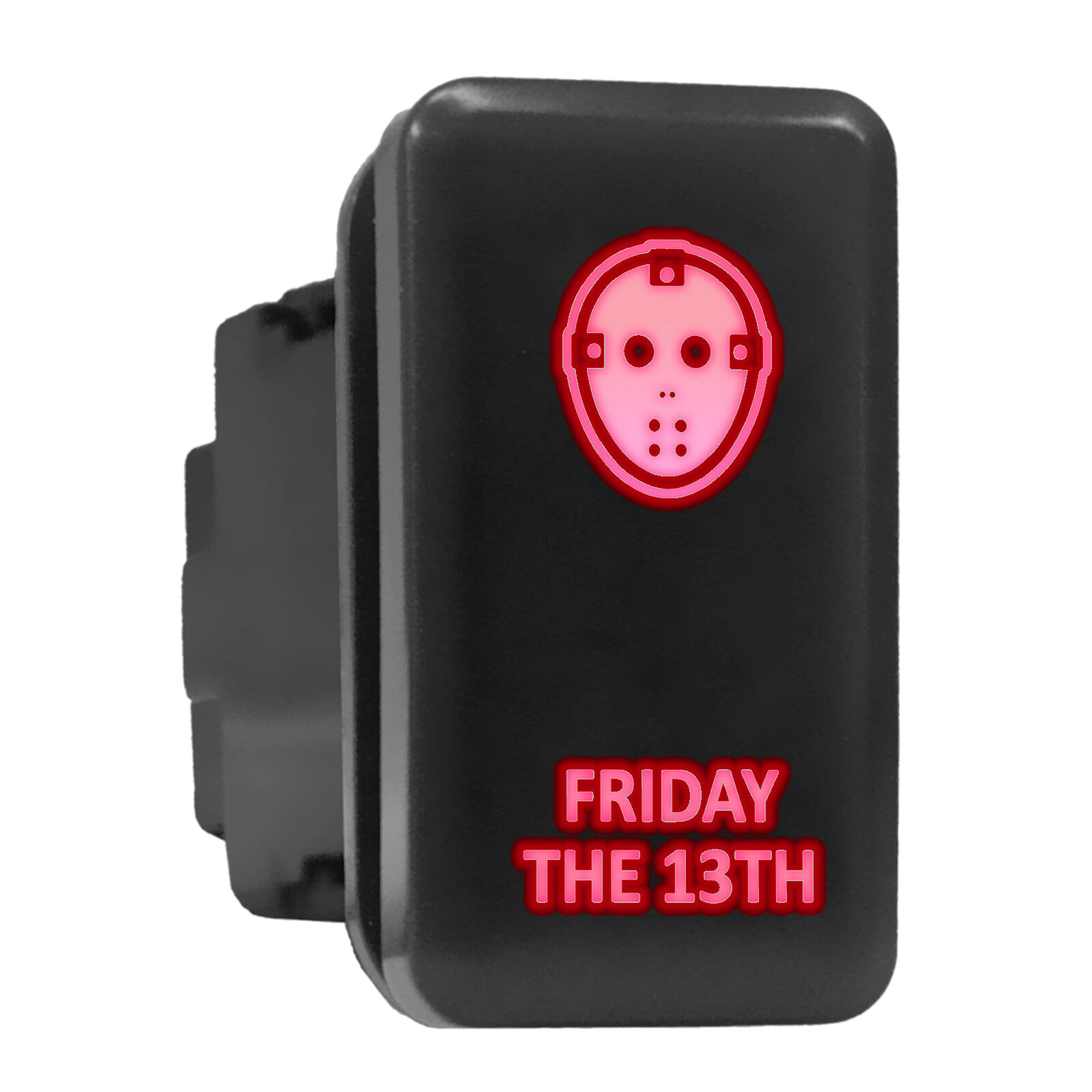 Friday the 13th Red Illuminated Push Button Switch for Toyota 1.54x0.83in