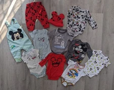 Lot of 9 Disney Baby Disney Store Parks One Piece Bodysuits Outfits 3-6 Months 