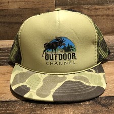 VTG The Outdoor Channel Hat Snapback Trucker Cap Mens Camo TV Promo Moose 90s