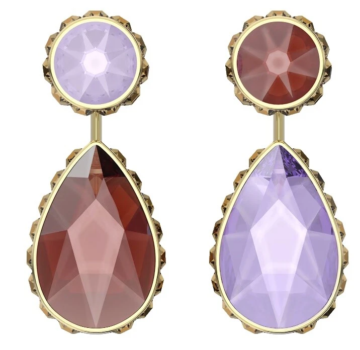 Chapado en oro Amarillo de Acrílico Cristal Pendientes de Moda