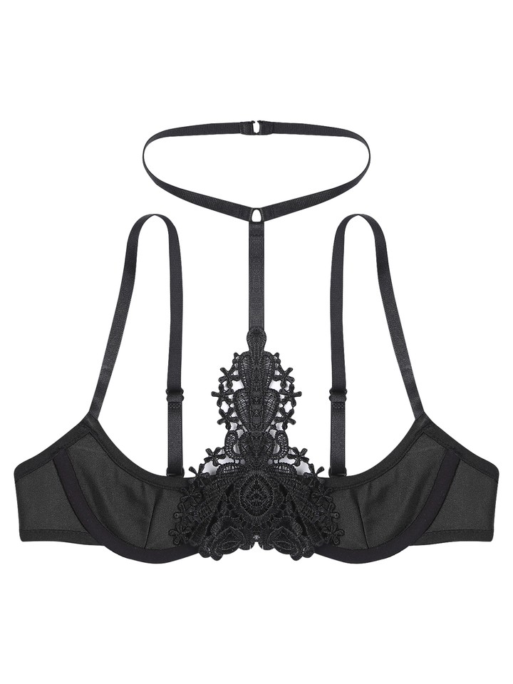 Womens Brassiere Underwear Bra Dating Top Halter Neck Crop Tops