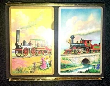 VINTAGE CONGRESS PLAYING CARDS CEL-U-TONE FINISH TRAIN SET 606 BRAND NEW N.O.S.