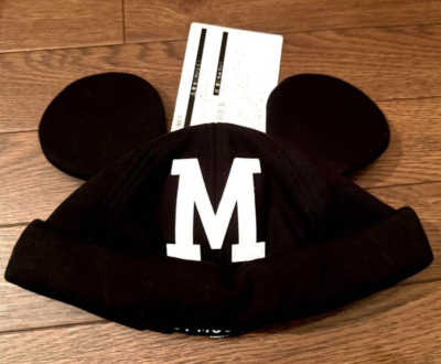 Tokyo Disney Resort Mickey Cap Hat Ears Headband Black Initial M