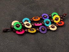 Vintage Bohemian Ethnic Three Layer Multi Colored Wood Beads Bracelets For Women