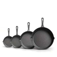 5-Piece Cast Iron Skillet with Handle Non-Stick Cookware Set