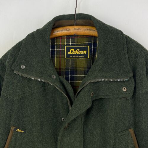 Laksen Wool Coat Mens Medium Green Felt Loden Tweed Shooting Field Jacket - Picture 4 of 17