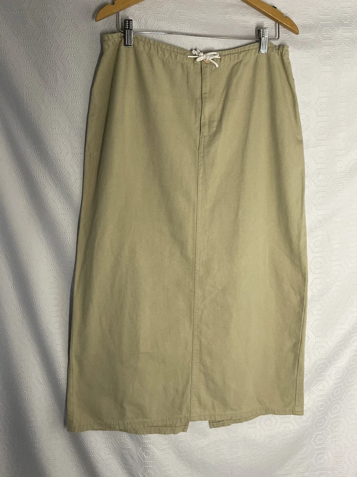 Falda Malcolm Starr Vintage Años 70 Talla L Beige Maxi Midi Cordón Sarga Foto 2 de 4