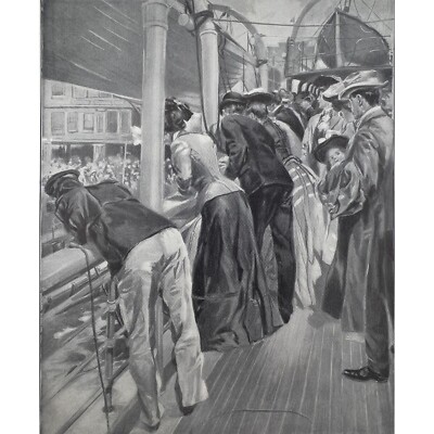 ON THEIR HONEYMOON - George Wright 1908 Original Antique Print