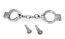 8.5" Hamburg Stainless Steel Handcuffs Quick Snap Shut Restraint w/ Two Keys