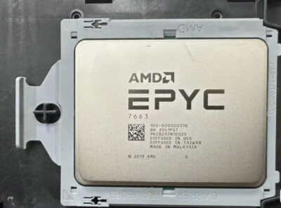 AMD EPYC 7663 56-Cores CPU 2.0Ghz SP3 240W Server Processor 100-100000318