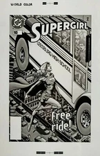 Production Art SUPERGIRL #10 cover, PHIL JIMENEZ art, 11x17