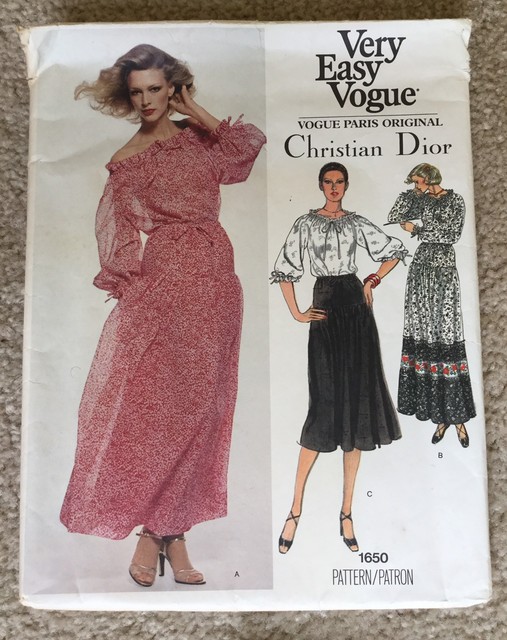Vintage 1970's Vogue Paris Original Christian Dior Dress Sewing Pattern