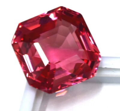 Certified Padparadscha 40.00 Ct Natural Sapphire Asscher Cut Faceted AAA Grade