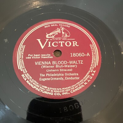 RARE PHILADELPHIA ORCHESTRA - WALTZ - 78 rpm 12'' VICTOR RED SEAL 18060-A VG