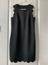 J.CREW Scallop Trim Sleeveless Dress Women's Size 0 Black   Style: 63746