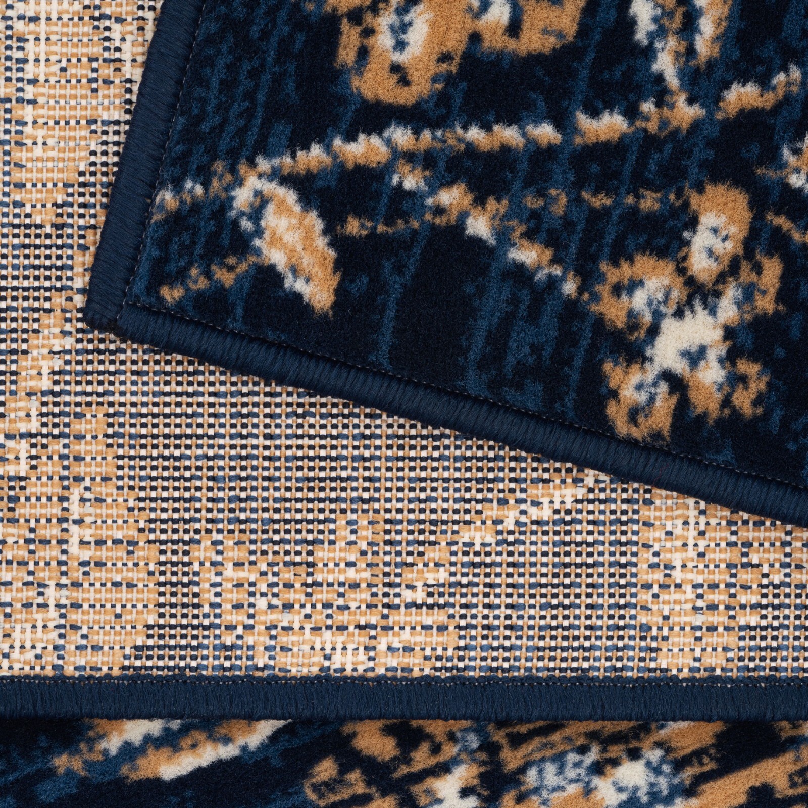 Navy Blue Floral Area Rug for Living Room Bedroom Hallway Entrance Door