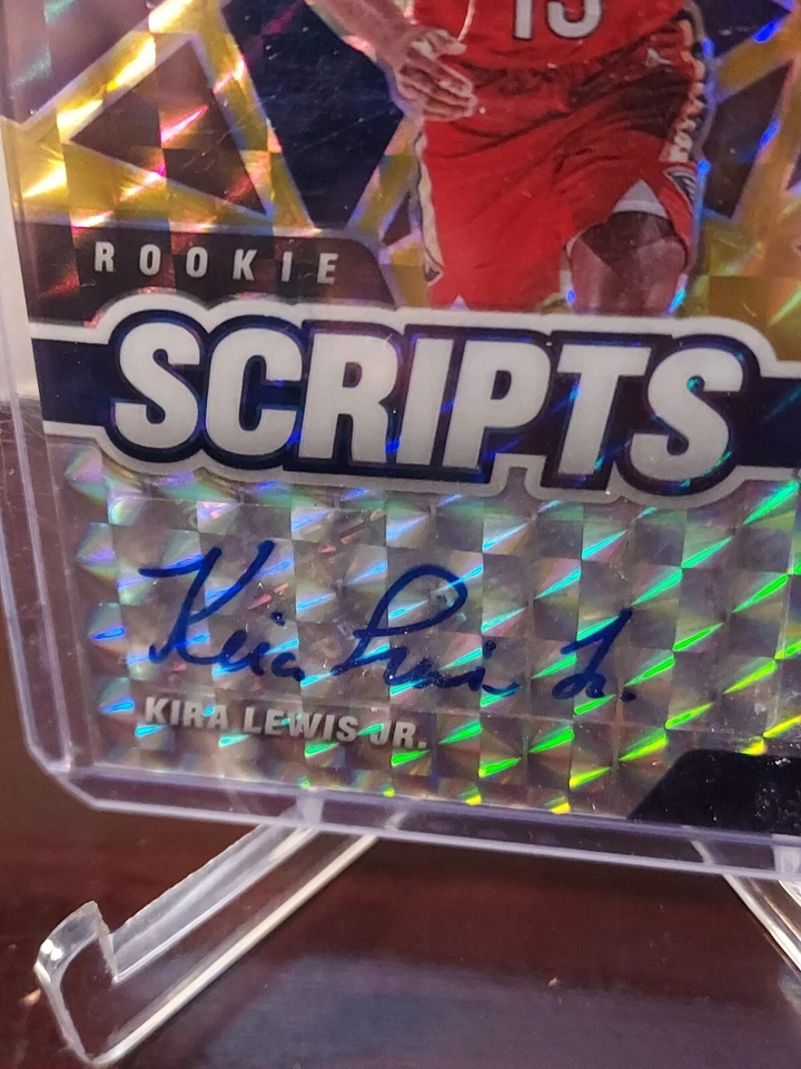 KIRA LEWIS JR 2020-21 Mosaic Rookie Scripts Yellow Prizm #RS-KLJ AUTO RC - Image 2 of 3