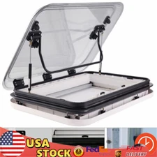 800mm*500mm Roof Window Hatch RV Caravan Trailer Skylight Vent Hatch w/LED Light
