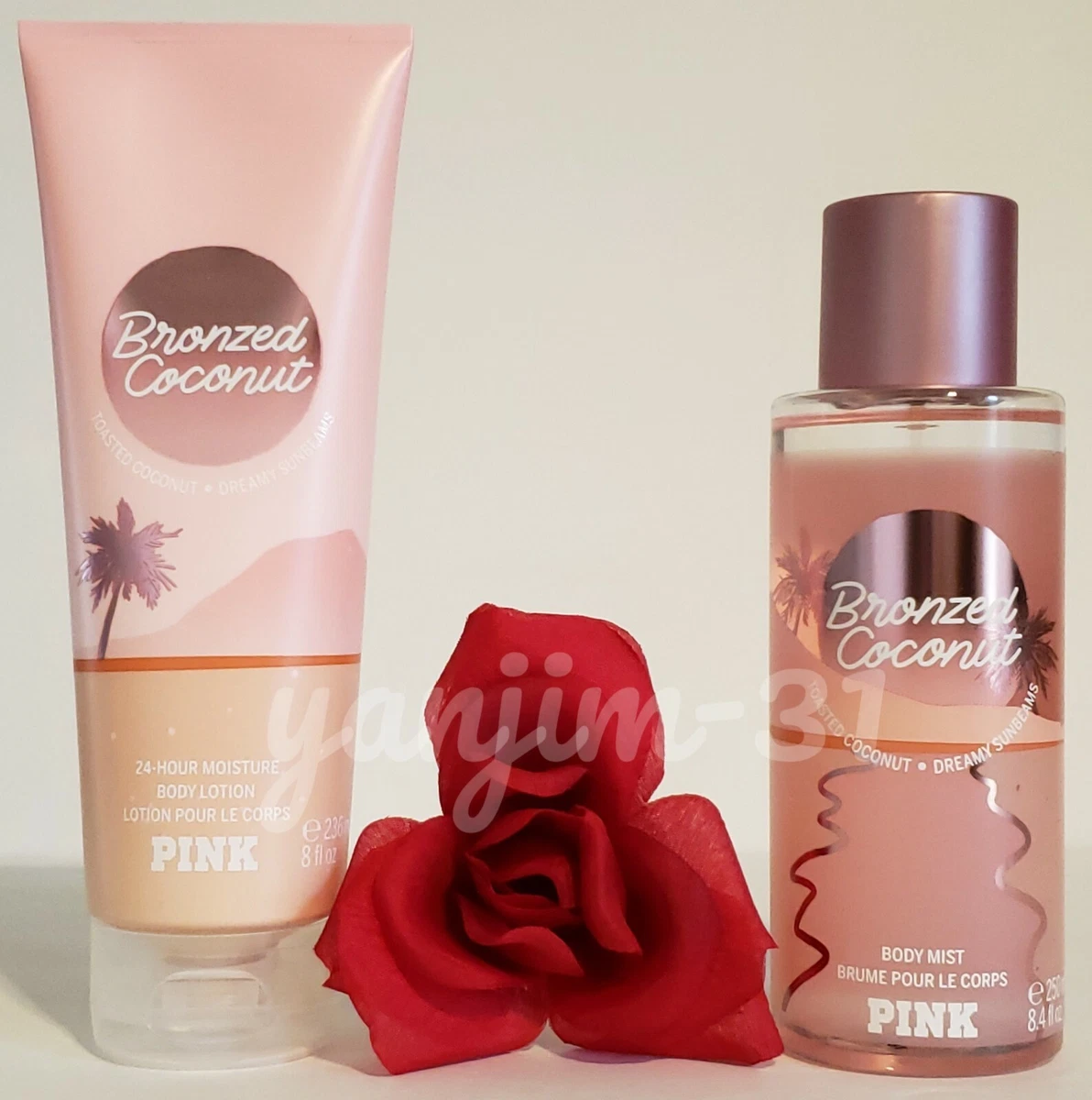 Victoria Secret Pink Bronzed Coconut Scented Mist and Lotion Set (2PC) -  8.4 fl oz & 8 fl oz 