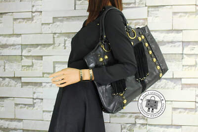 USED Gucci 207301 Black Leather Tote Bag Ghw AUTHENTIC NWT | eBay