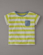 MINII BODEN KIDS 100  COTTON STRIPED TEE TOP SHIRT Sz XS 7 - 8 Y NEW