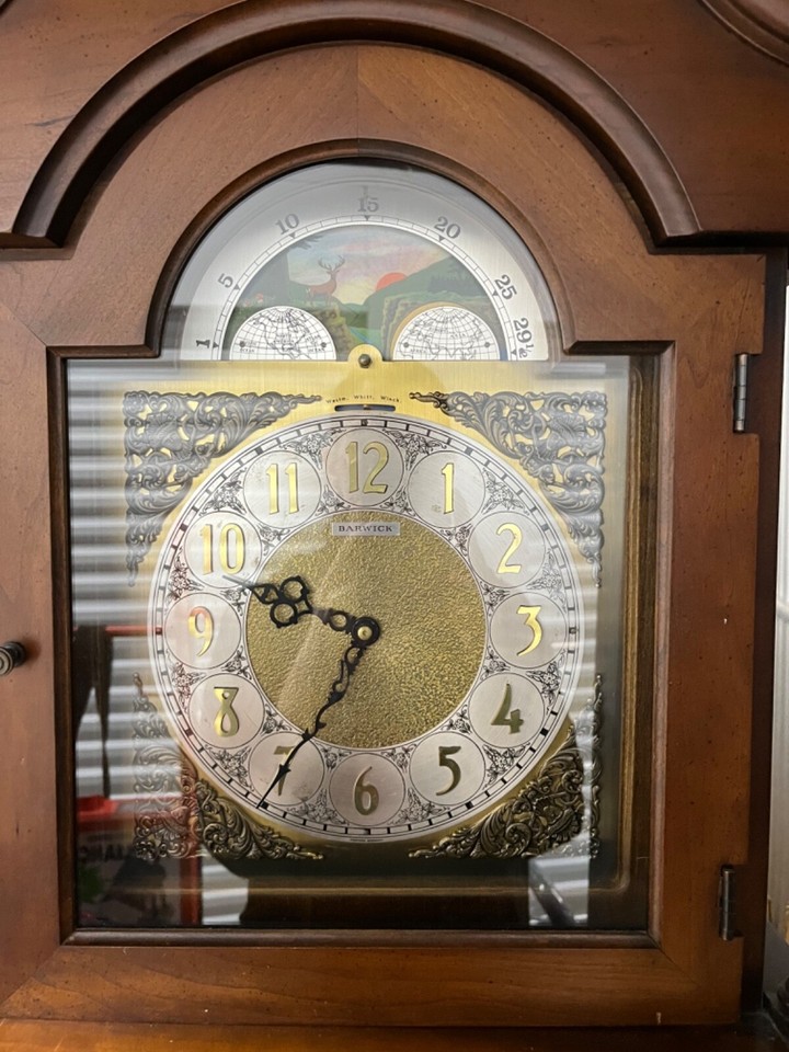Barwick grandfather clock hardwood eBay