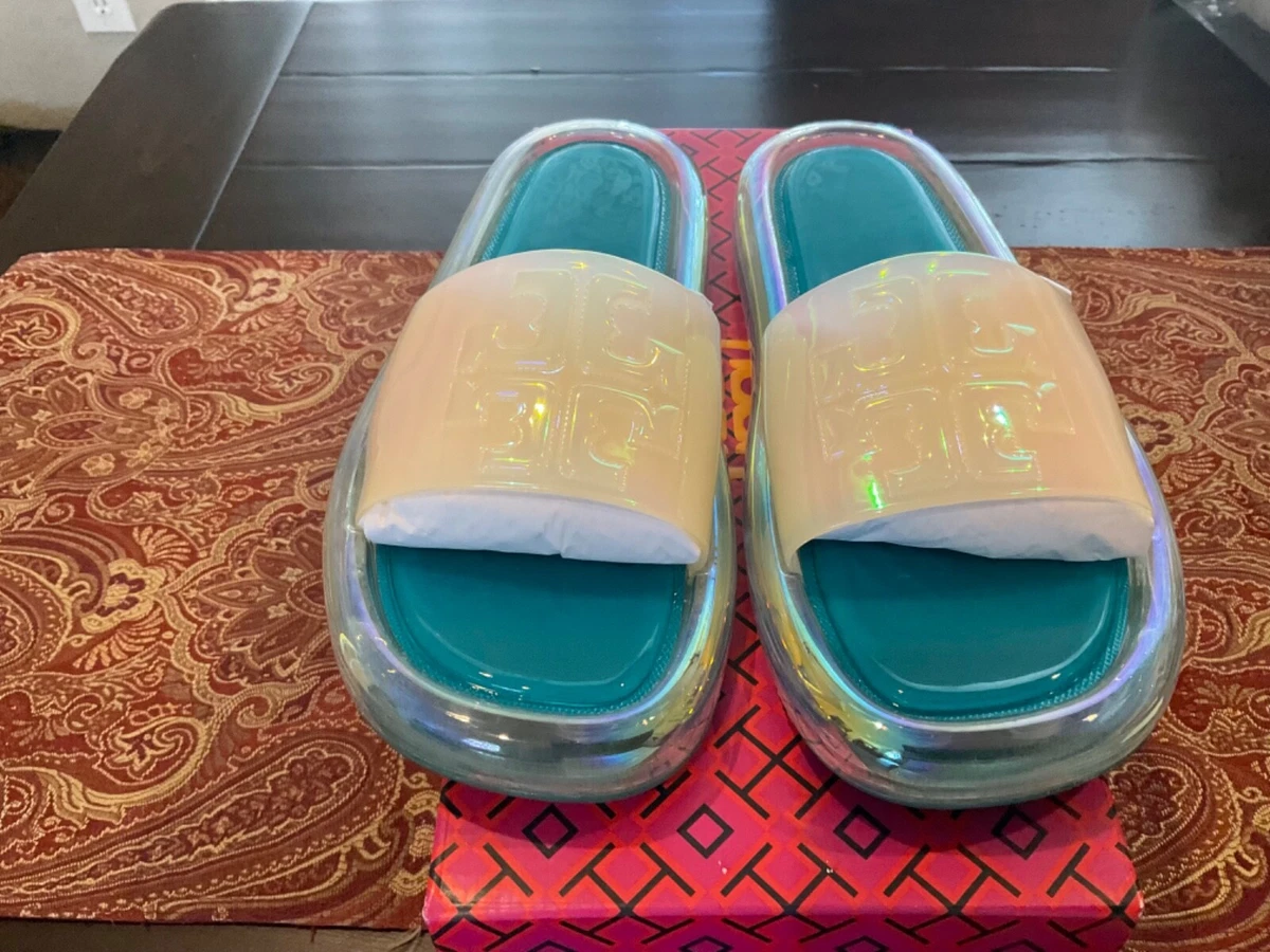 Tory burch logo jelly cheap slide