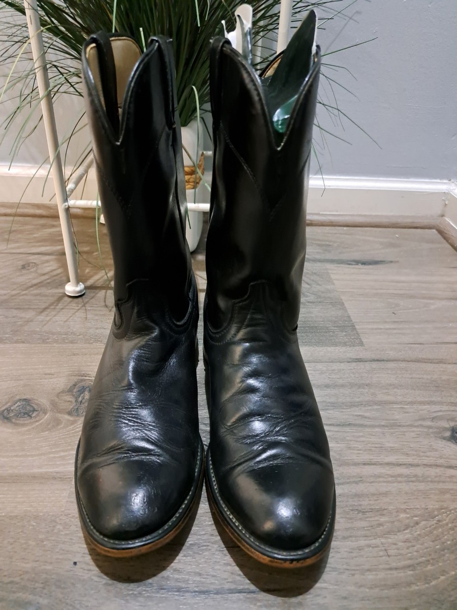 EUC Laredo USA MADE Black Leather Roper Cowboy Western Boots  display picture 2