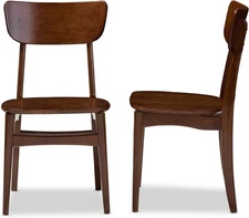 Set of 2 Netherlands Mid-Century Modern Scandinavian Style Dark Walnut Bentwood