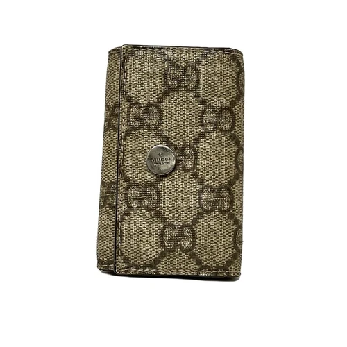 Auth GUCCI GG Plus/GG Supreme 115063 Beige PVC Étui à clés