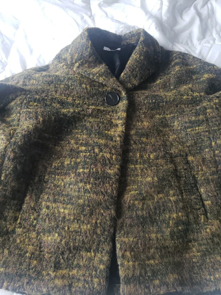 女式 French Connection 羊毛外套 M 码黑色冬季夹克经典羊毛 — 第 4/4 张图片