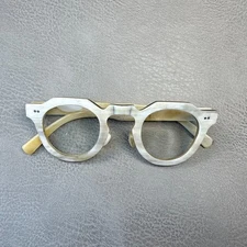 Men Eyeglass Glasses Frames Polygon Rivets Unique Handmade Horn Reading Eyewear