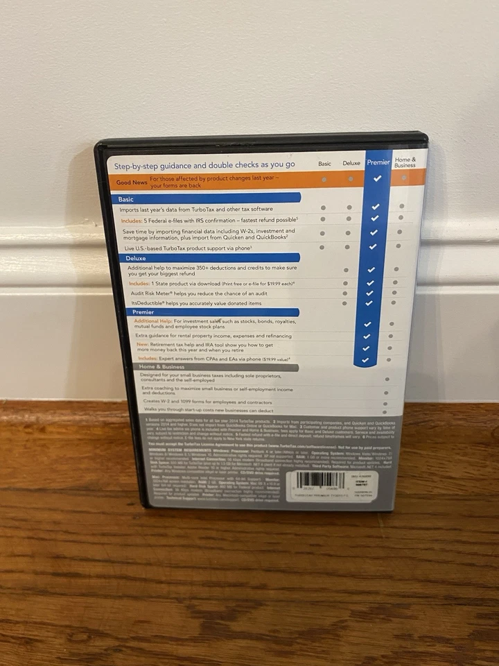 2015 Intuit TurboTax Premier Investments Rental Property Tax CD Windows PC & Mac - Image 3 of 3